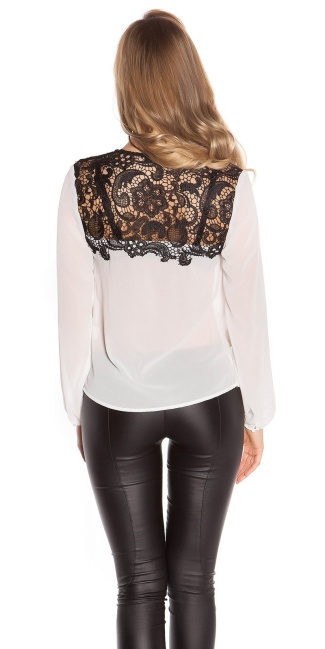 blouse with embroidery White
